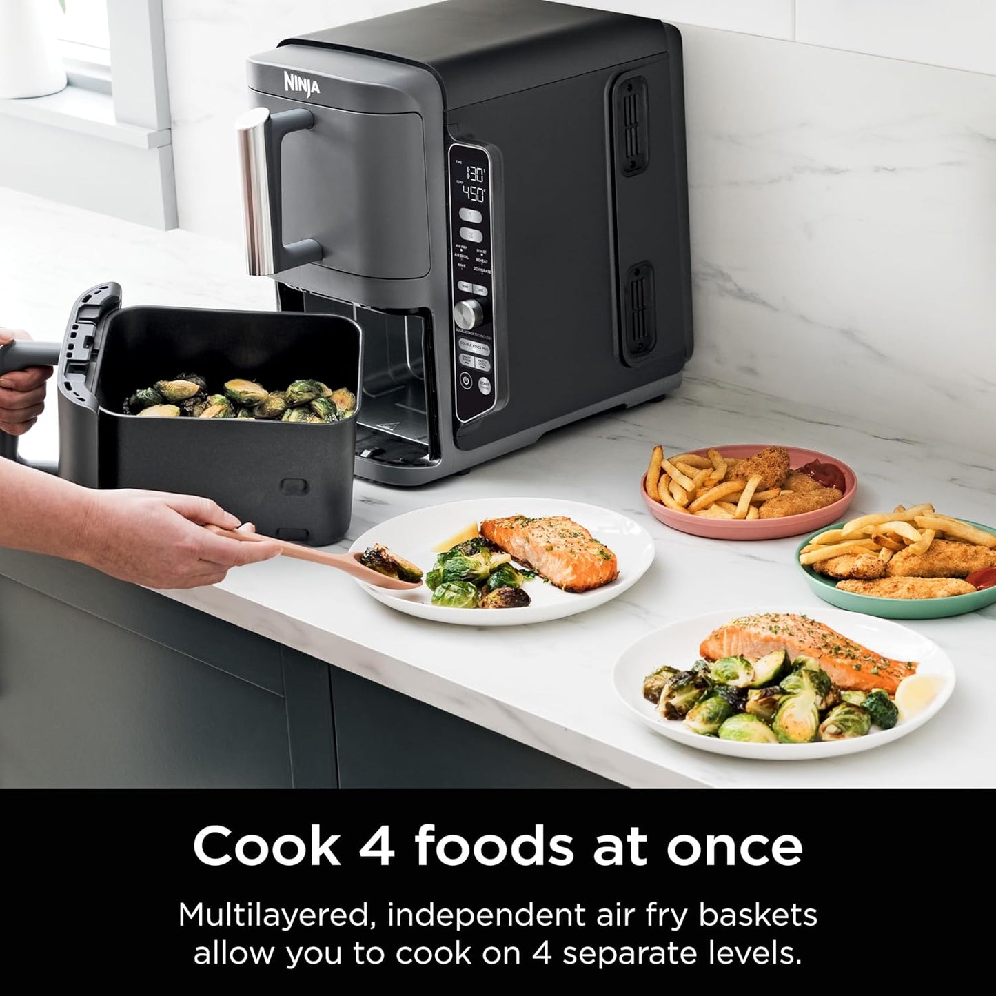 Ninja SL401 DoubleStack XL Air Fryer, 10 QT, 6-in-1