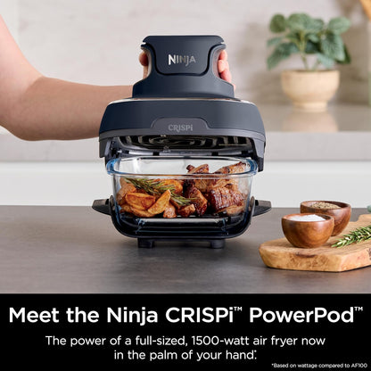 Ninja Crispi Air Fryer, 4 QT Cooking System with 6-Cup Glass Containers